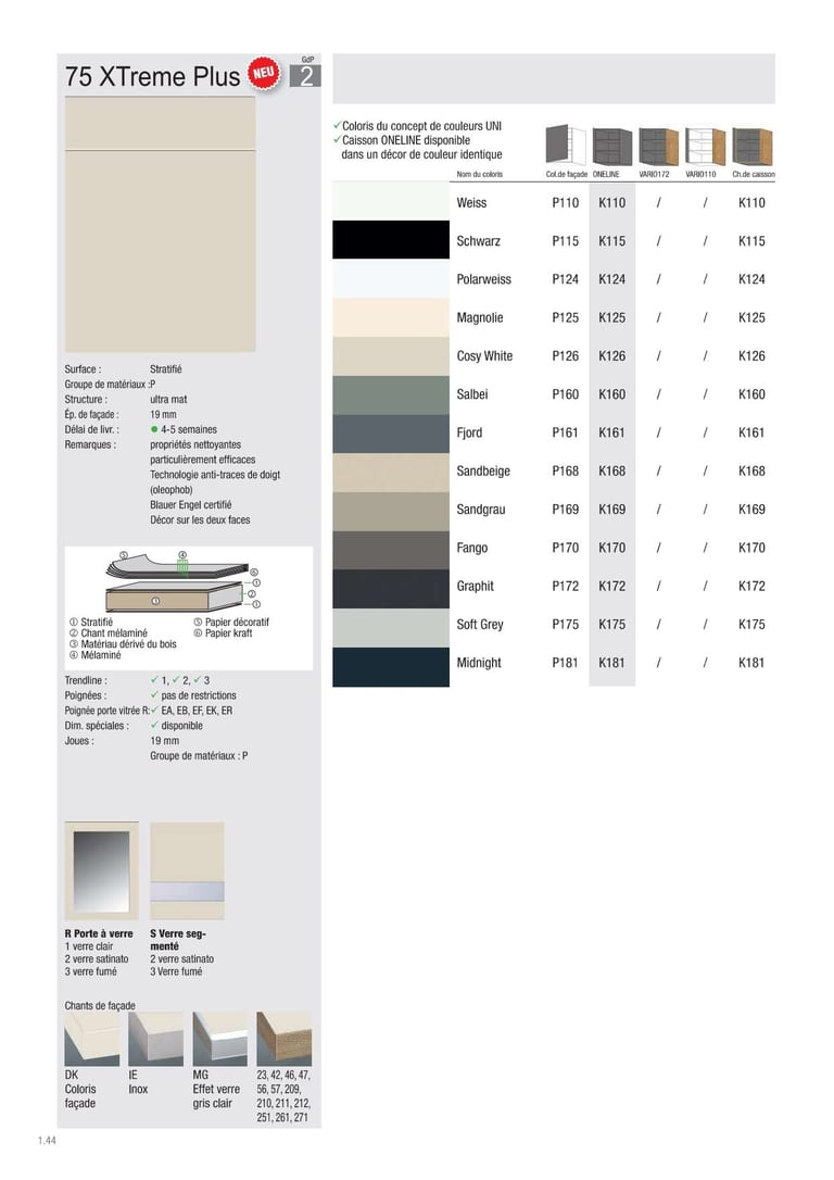 Collection façade Beckermann XTreme Plus · GdP 2 · Stratifié · 13 coloris