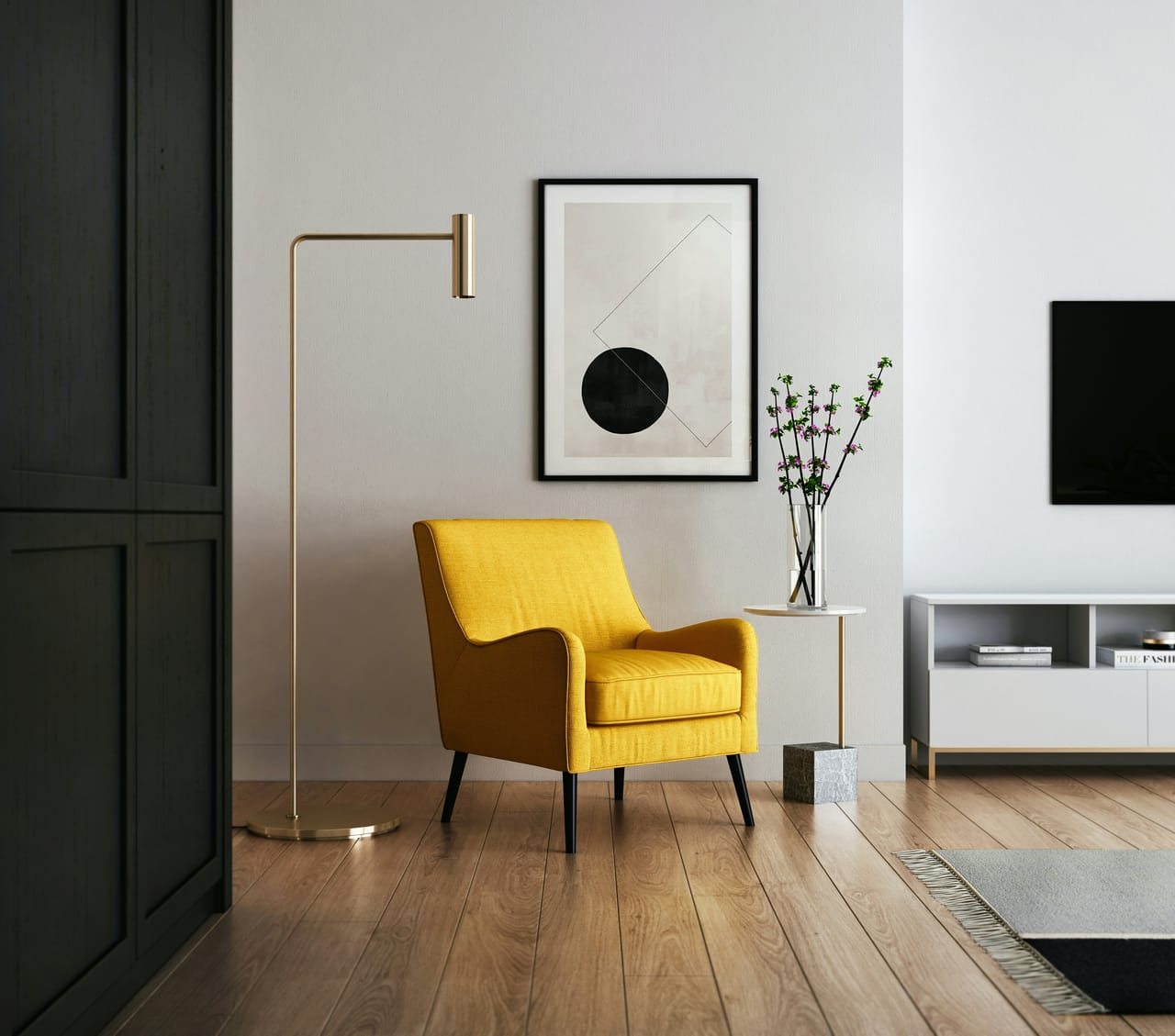 Bibliothèque living sur mesure SCARS · banquette intégrée