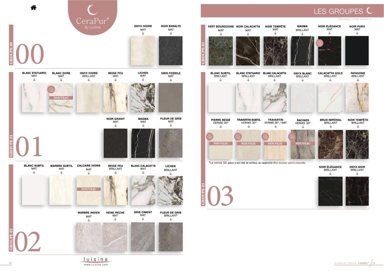 CeraPur · Céramique grand format · page 2/17 · catalogue LUISINA 2026