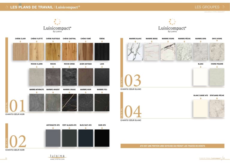 Luisicompact · Compact stratifié HPL · page 2/22 · catalogue LUISINA 2026