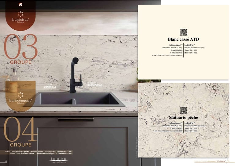 Luisicompact · Compact stratifié HPL · page 16/22 · catalogue LUISINA 2026