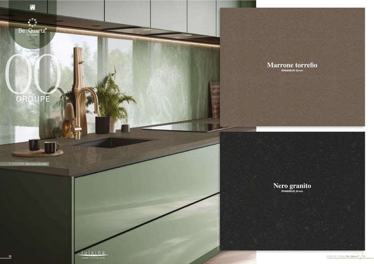 Be:Quartz · Quartz reconstitué · page 4/14 · catalogue LUISINA 2026