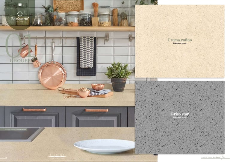 Be:Quartz · Quartz reconstitué · page 6/14 · catalogue LUISINA 2026
