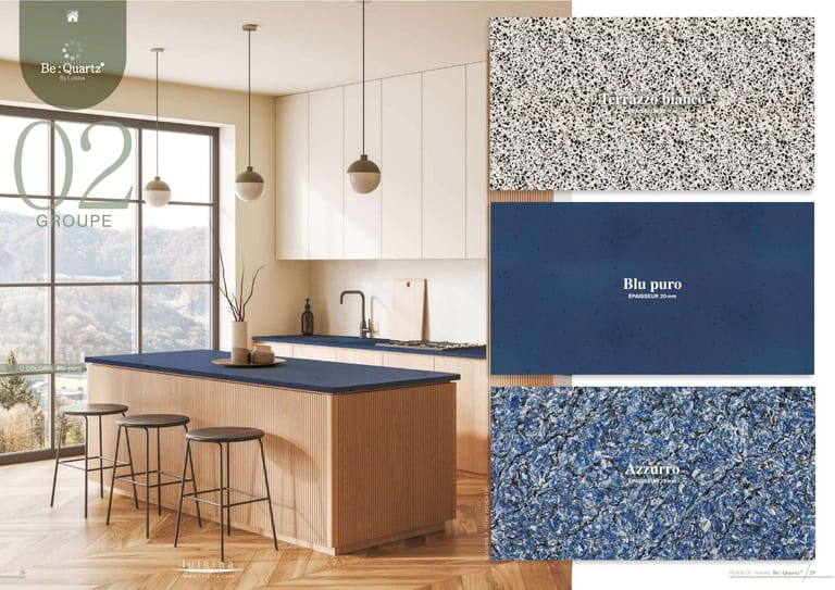 Be:Quartz · Quartz reconstitué · page 8/14 · catalogue LUISINA 2026