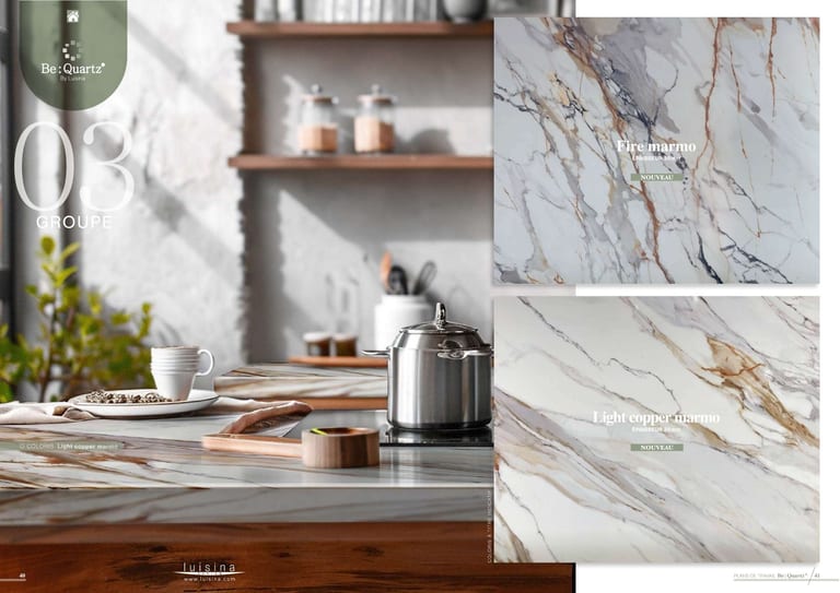 Be:Quartz · Quartz reconstitué · page 14/14 · catalogue LUISINA 2026